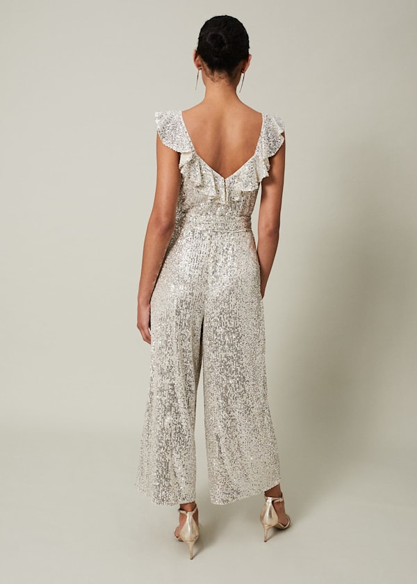 Tazanna Sequin Wide Leg Jumpsuit