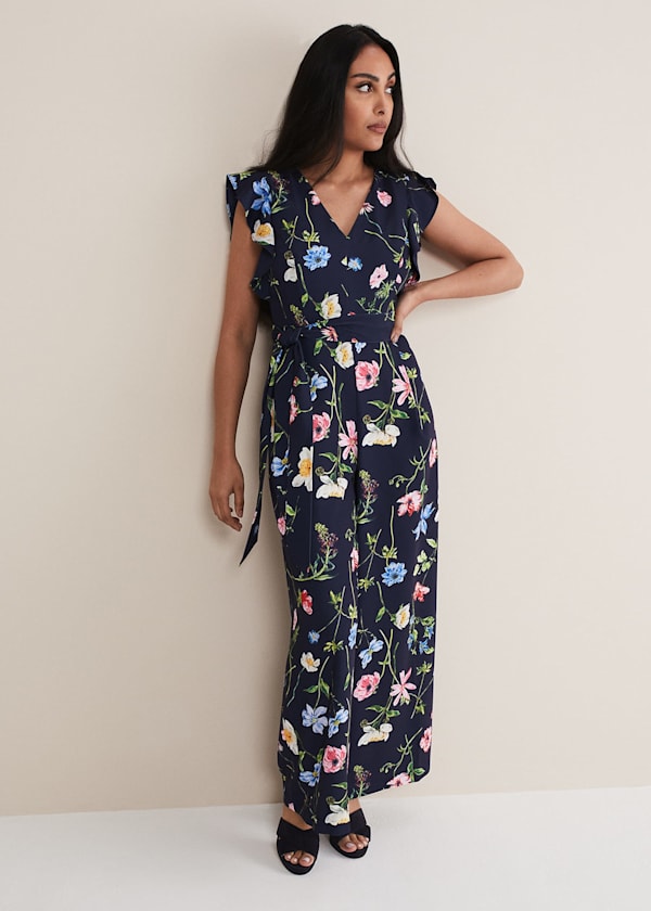 Petite Lissia Navy Wide Leg Jumpsuit