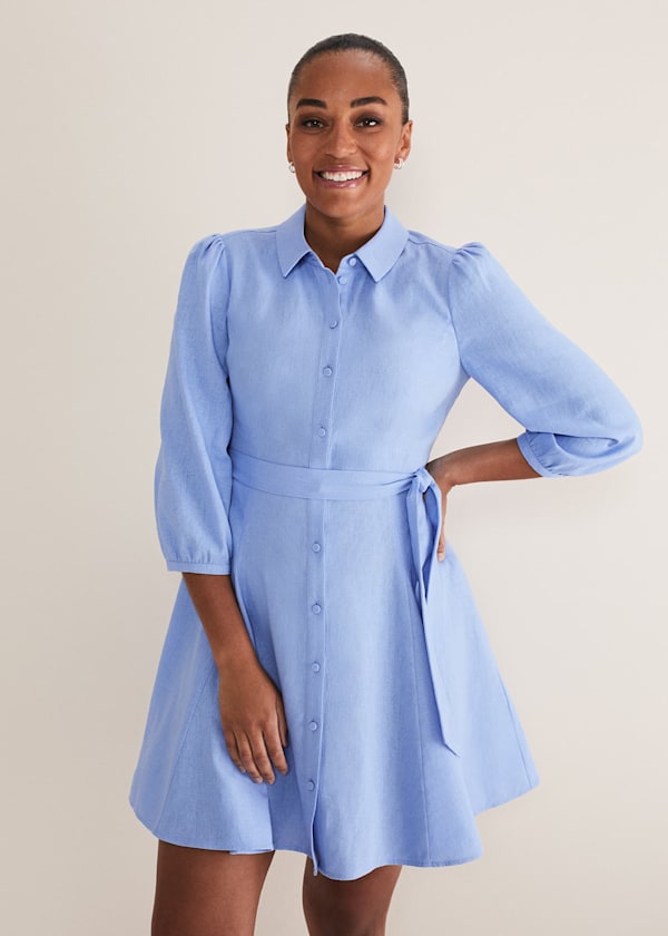 Lucie Linen Shirt Dress