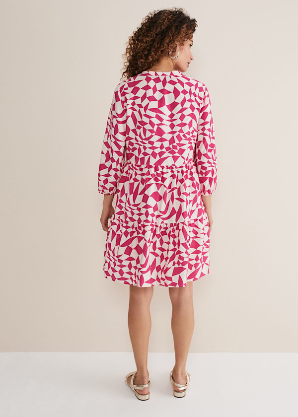 Kesia Pink Geo Swing Mini Dress