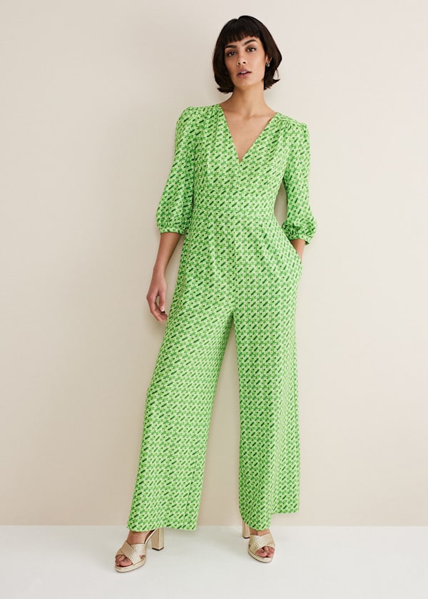 Petite Lissia Green Wide Leg Jumpsuit