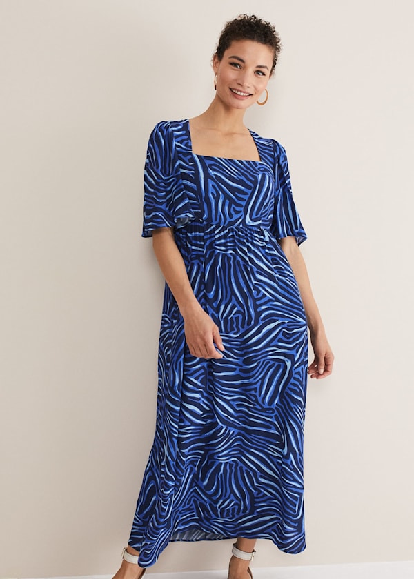 Ayesha Zebra Print Midi Dress