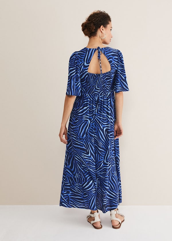 Ayesha Zebra Print Midi Dress