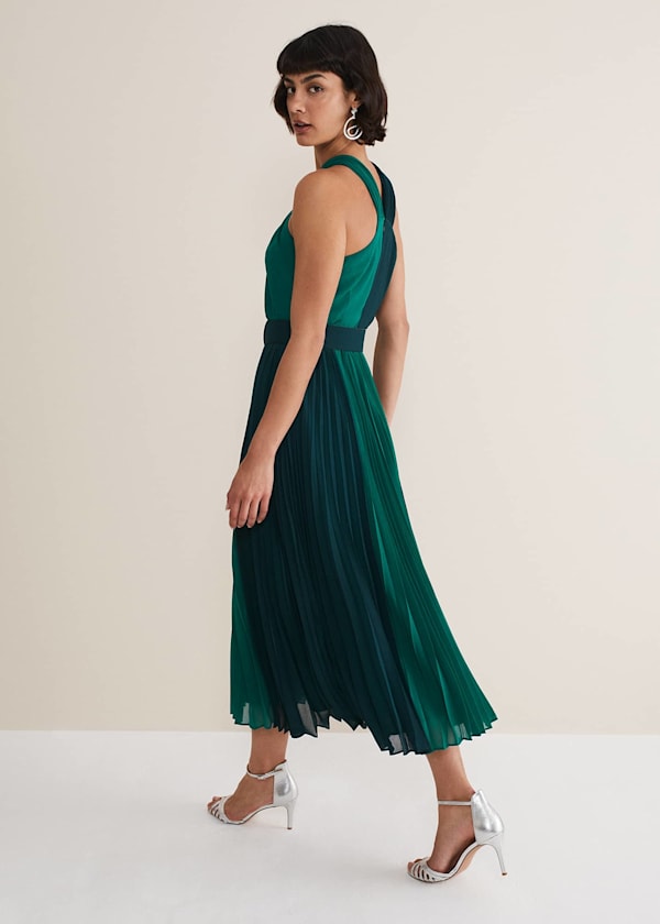 Xenia Pleated Midi Dress