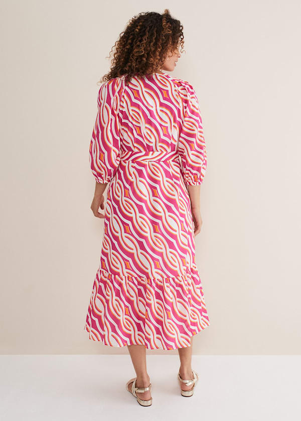 Georgie Cotton Geo Midi Dress