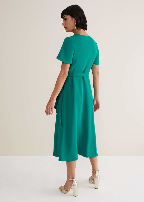 Julissa Ruffle Wrap Midi Dress