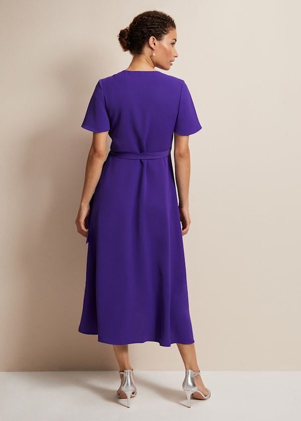 Julissa Ruffle Wrap Midi Dress