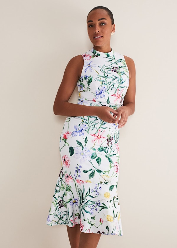 Tina Floral Fit And Flare Midi Dress