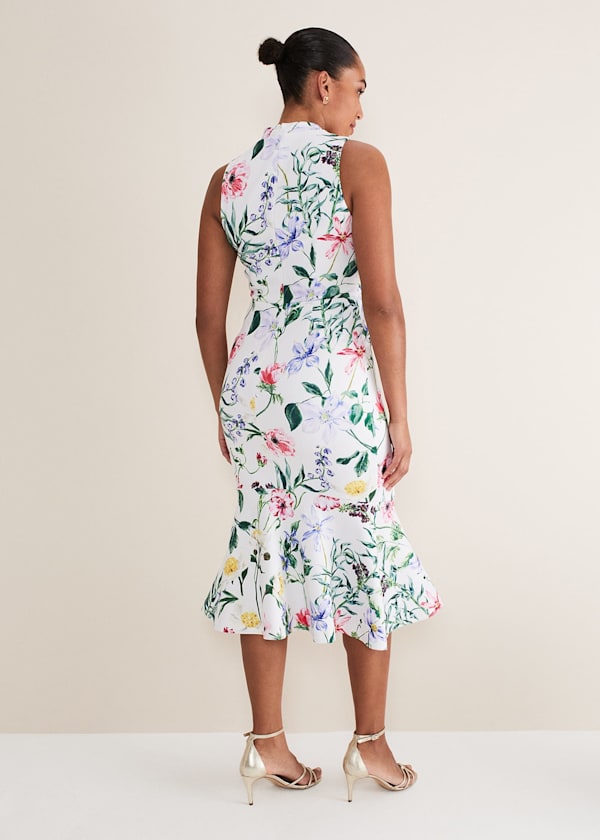 Tina Floral Fit And Flare Midi Dress