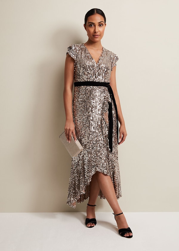 Petite Enja Sequin Maxi Dress