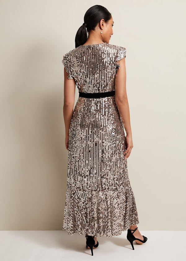 Petite Enja Sequin Maxi Dress