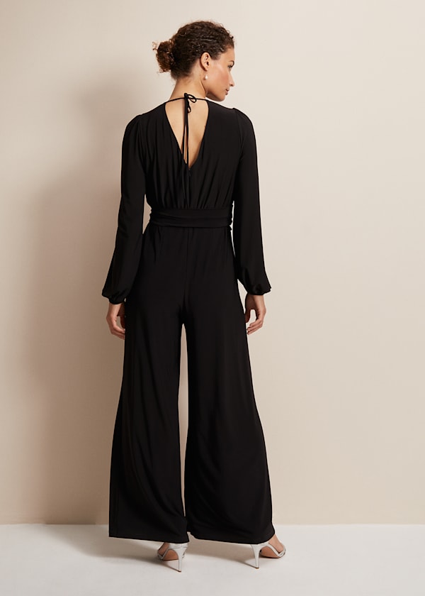 Janece Black Wide Leg Jumpsuit
