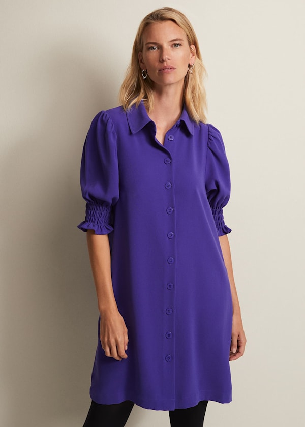 Candice Purple Button Mini Dress