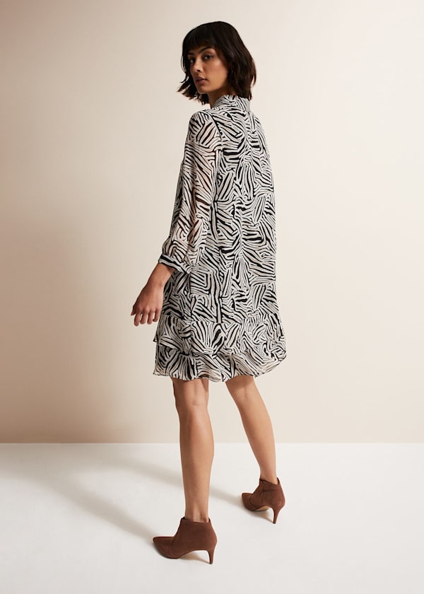 Penelope Zebra Shirt Mini Dress
