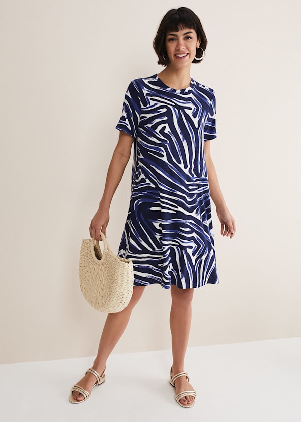 Isabelle Zebra Print Jersey Mini Dress