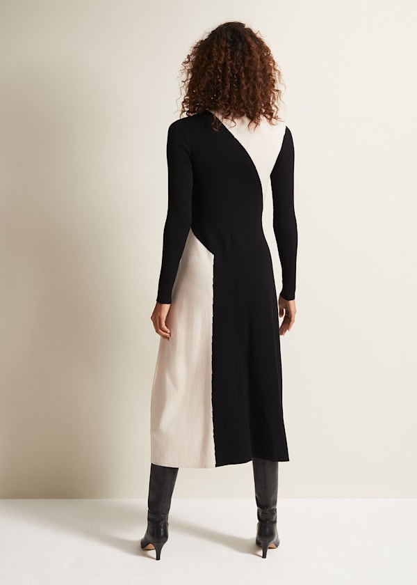 Julie Knitted Colourblock Midaxi Dress