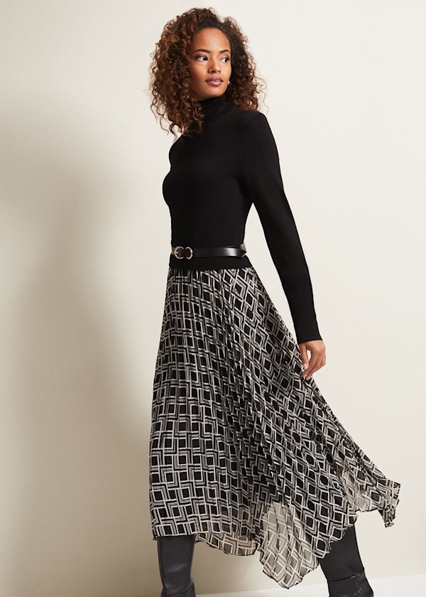 Carle Fine Knit Geometric Dress