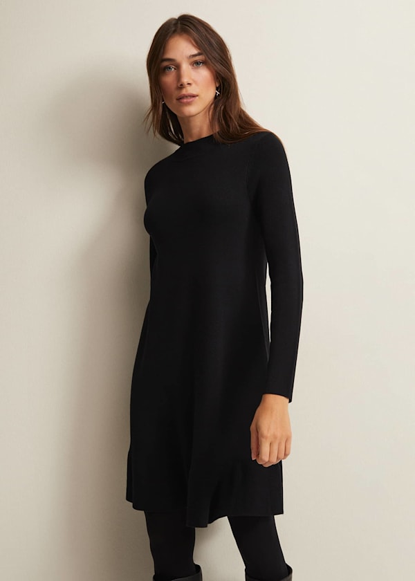 Black Tunic Dress with Statement Buttons, Phase Eight