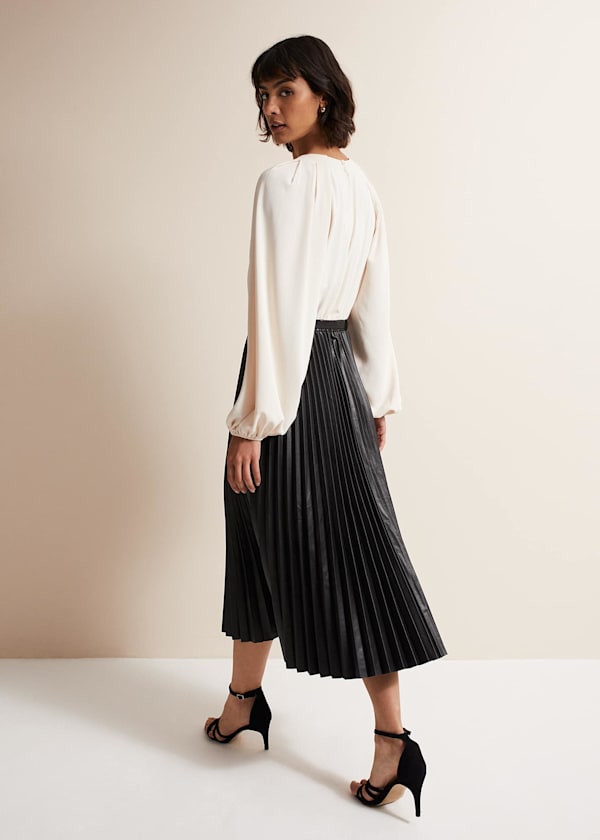 Charlotta Faux Leather Midi Dress