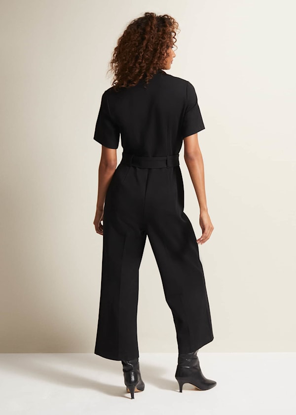 Polly Black Zip Jumpsuit