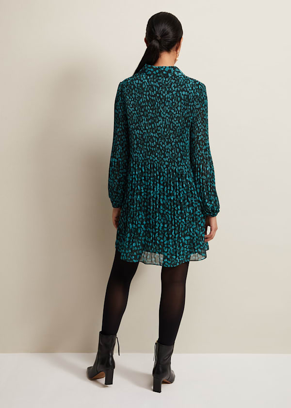 Petite Ella Ditsy Pleated Mini Dress