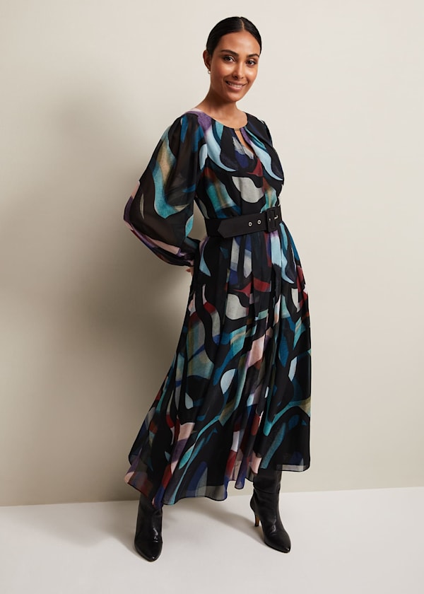 Petite Sky Printed Maxi Dress