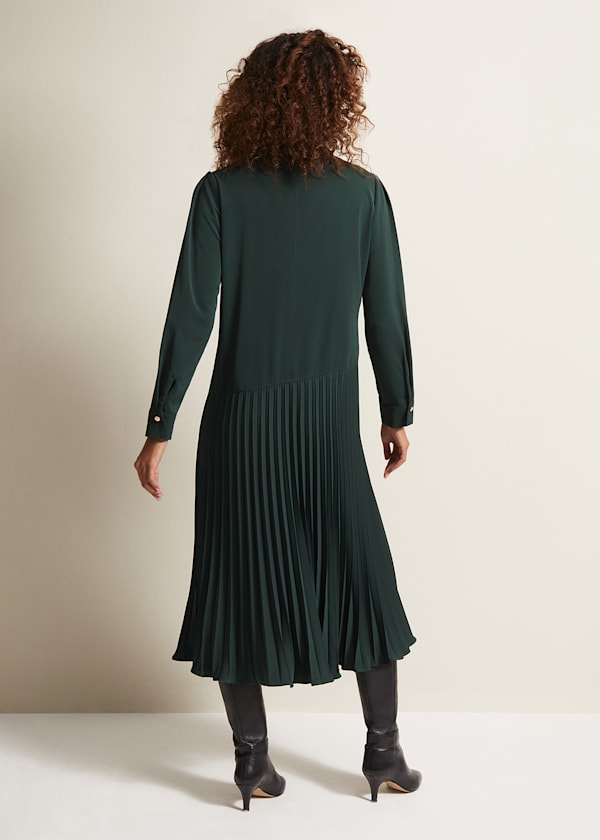 Helena Pleated Shirt Midi Dress