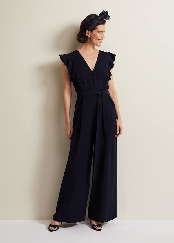 Petite Lissia Navy Wide Leg Jumpsuit