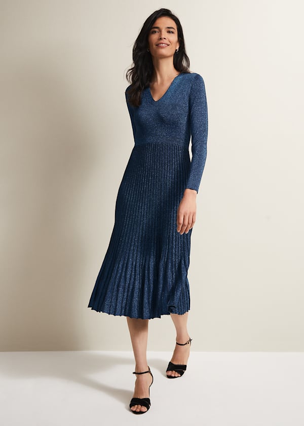 Jessamin Shimmer Knitted Midi Dress