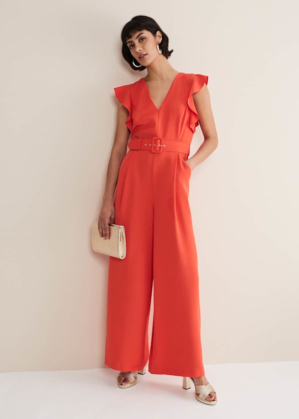 Kallie V Neck Frill Jumpsuit