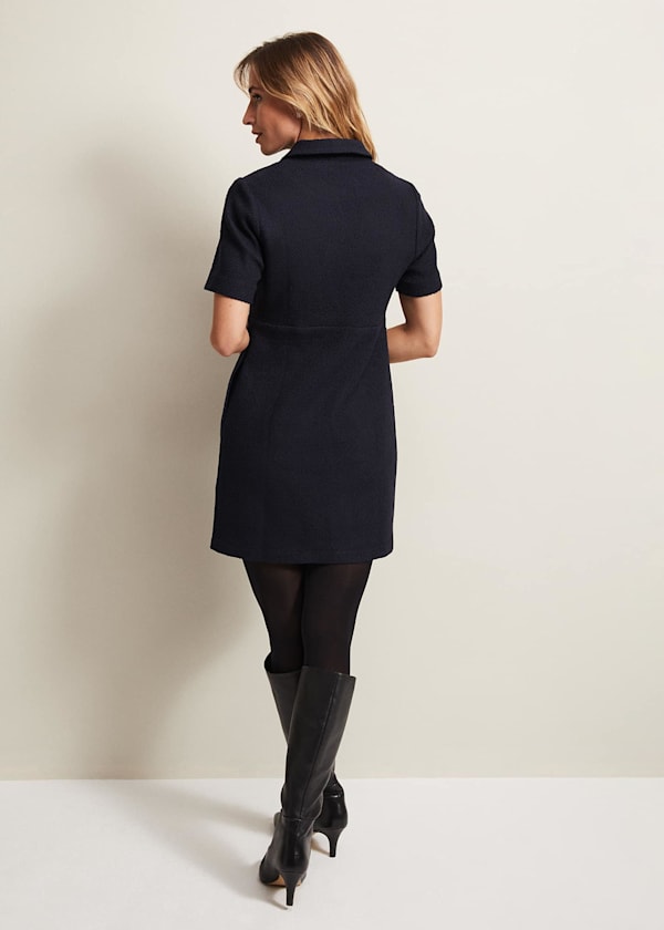 Lana Tweed Zip Tunic Mini Dress