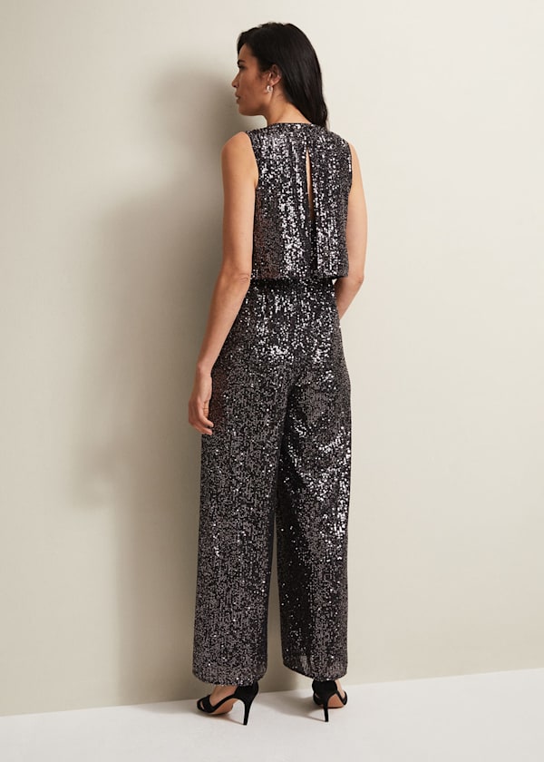 Aubrey Sequin Wide Leg Jumpsuit