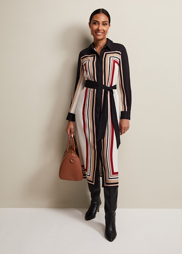 Petite Geri Striped Shirt Dress