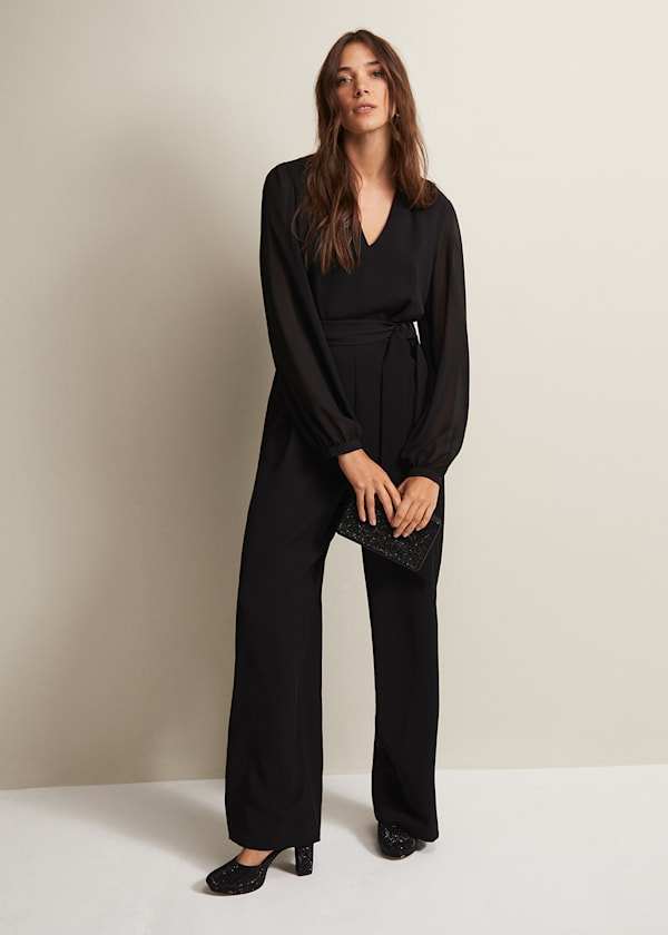 Audrey Black Wide Leg Jumpsuit