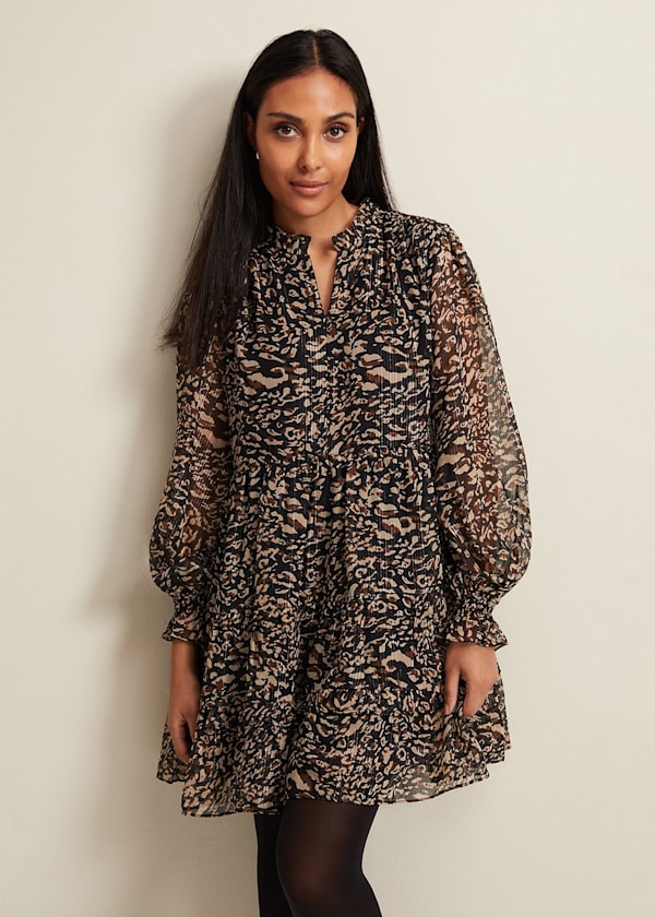 Petite Shreya Leopard Swing Dress