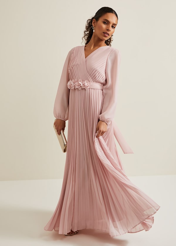 Petite Alecia Pleated Maxi Dress