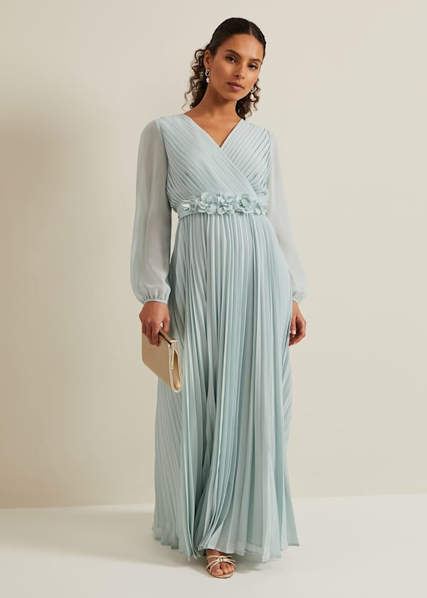 Petite Alecia Pleated Maxi Dress