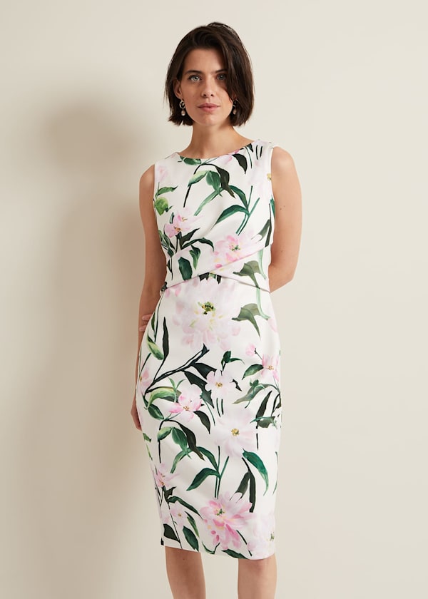 Elsa Floral Scuba Midi Dress