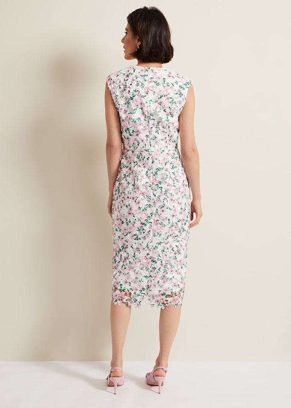 Diana Floral Lace Midi Dress