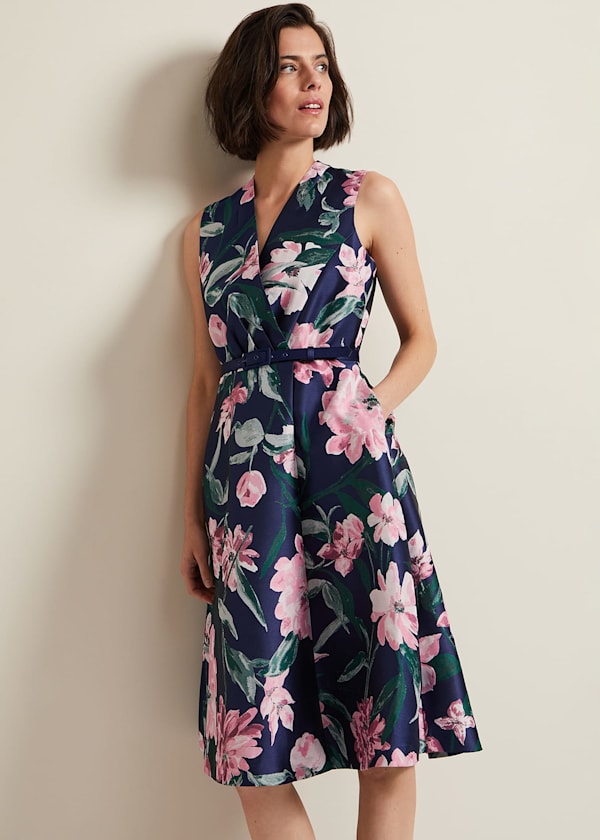 Salina Floral Jacquard Dress