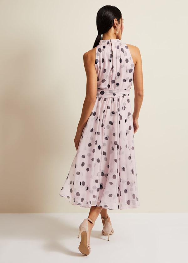 Naomi Spot Chiffon Dress