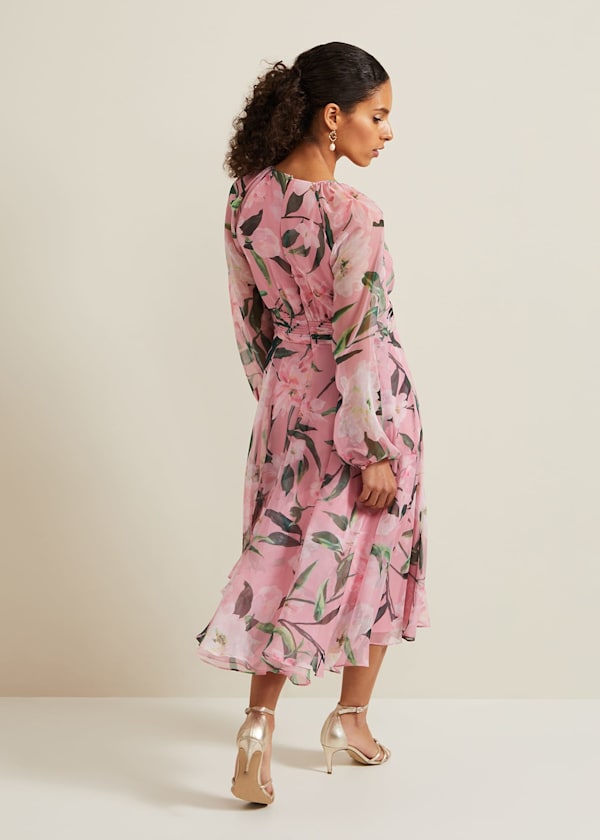 Petite Lina Printed Midi Dress