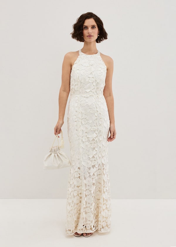 Olivia Bridal Lace Maxi Dress