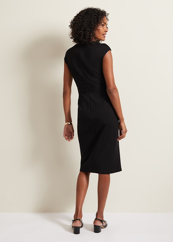 Karmie Black Ponte Bodycon Midi Dress