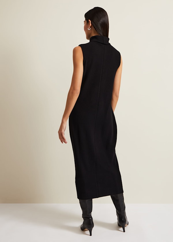Jessica Black Jersey Bodycon Midi Dress