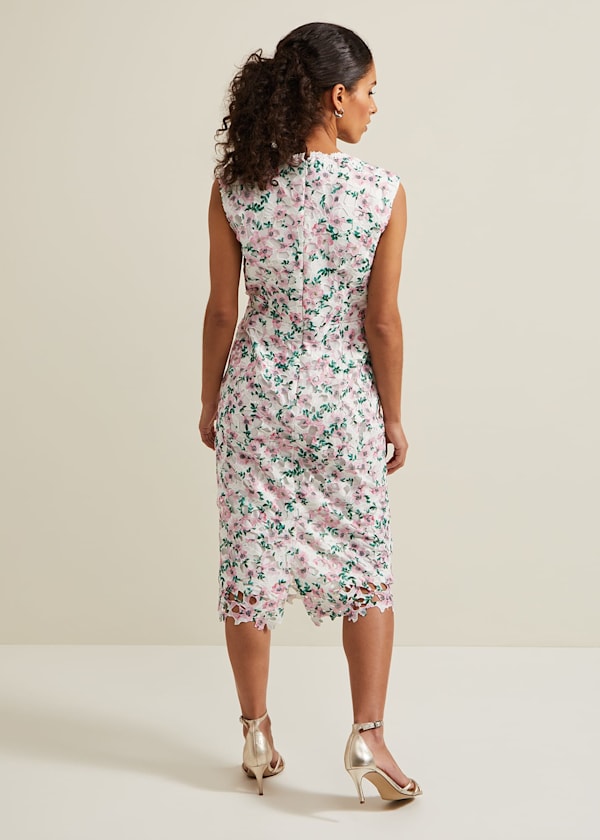 Petite Diana Floral Lace Midi Dress