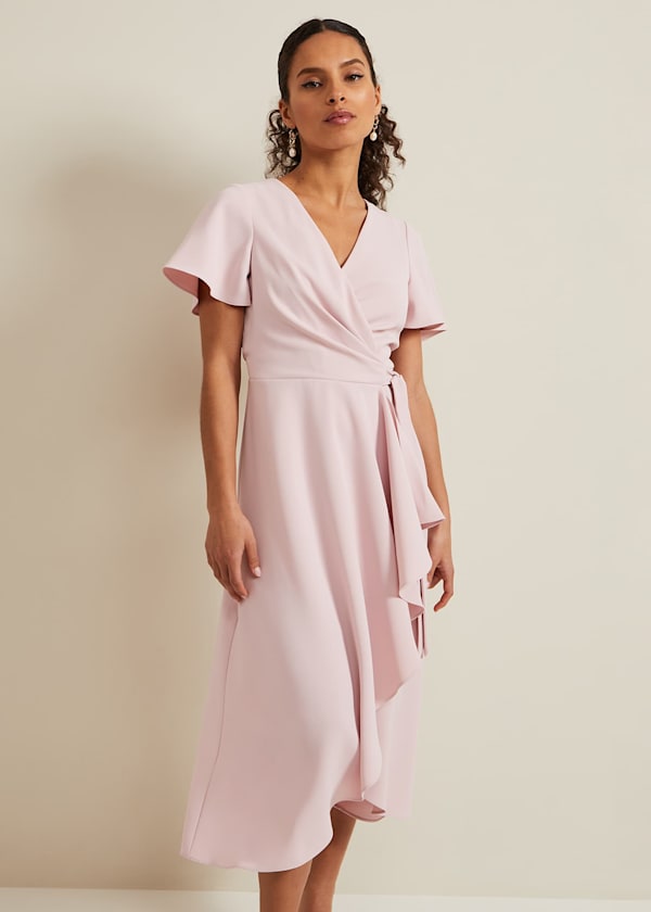 Petite Julissa Frill Wrap Dress