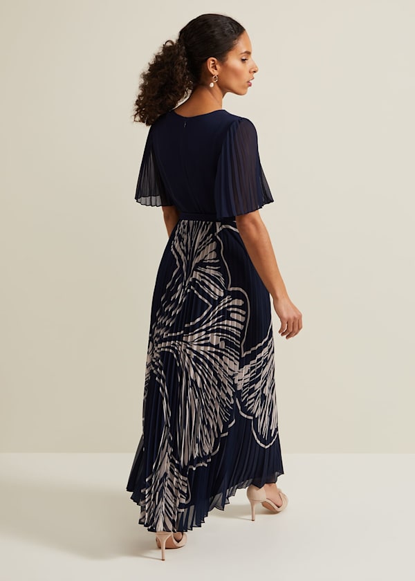 Petite Abigail Printed Pleat Midaxi Dress