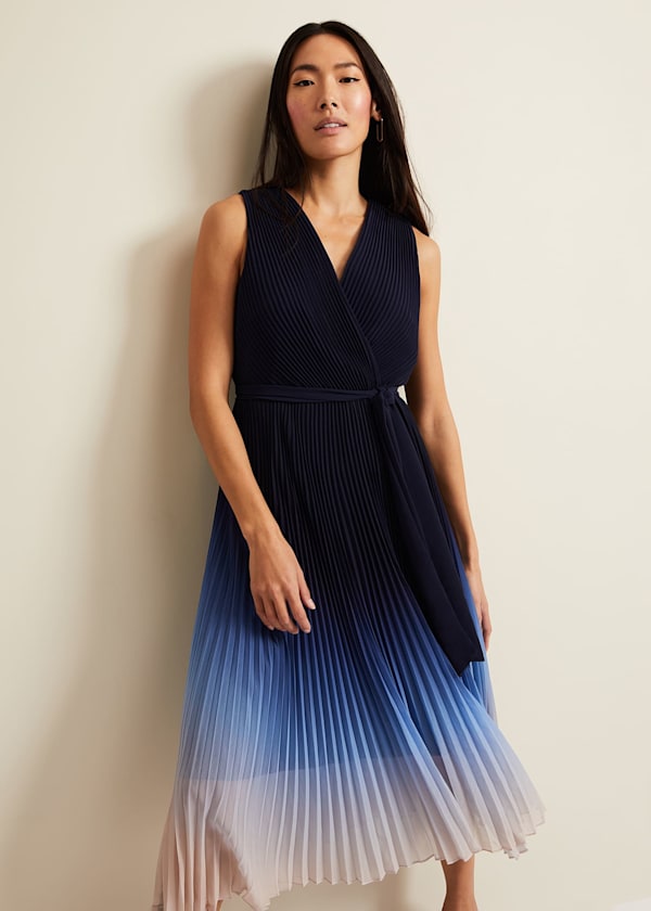 Freya Ombre Pleat Midi Dress