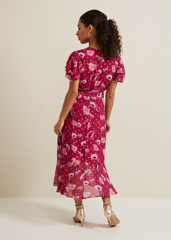 Petite Nadine Ruffle Print Dress